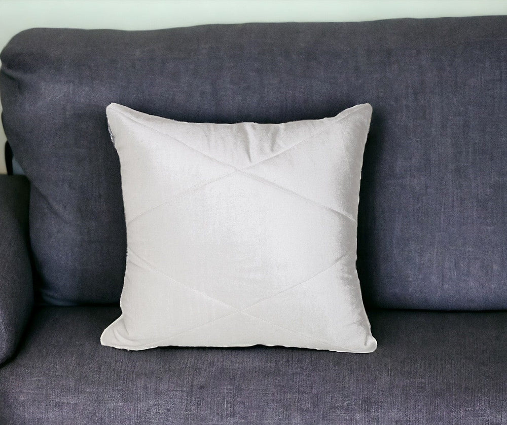 20" White Cotton Blend Throw Pillow - Homeroots - Flyclothing LLC