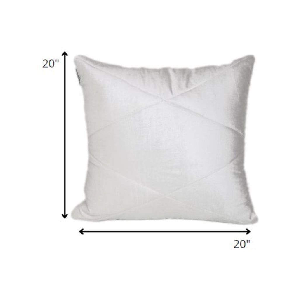 20" White Cotton Blend Throw Pillow - Homeroots - Flyclothing LLC