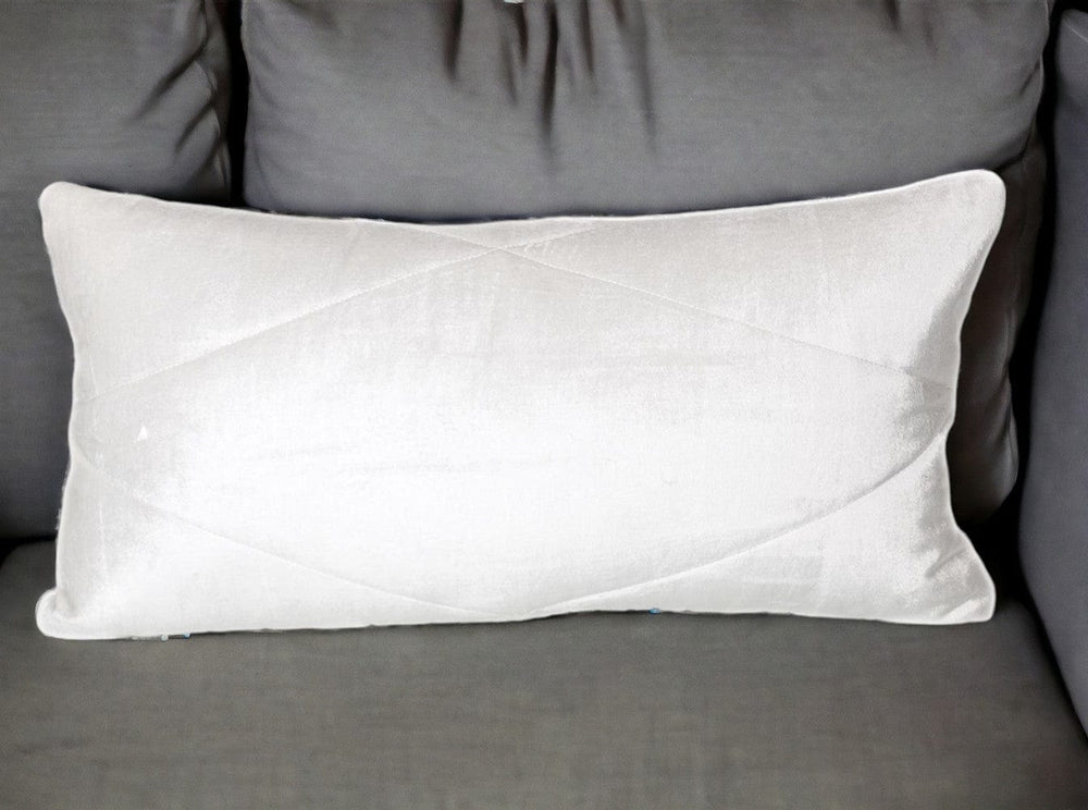 12" X 24" White Cotton Blend Throw Pillow - Homeroots - Flyclothing LLC