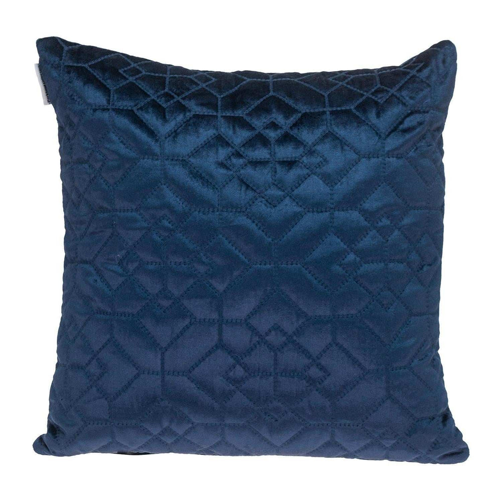 Navy Quilted Velvet Geo Decorative Throw Pillow - Homeroots - Flyclothing LLC