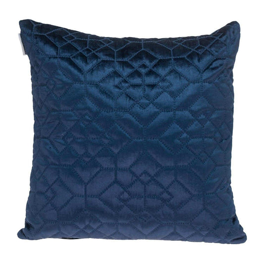 Navy Quilted Velvet Geo Decorative Throw Pillow - Homeroots - Flyclothing LLC