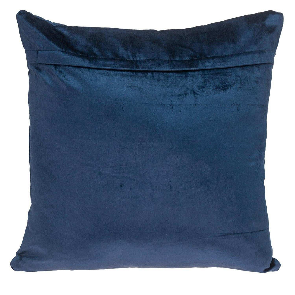 Navy Quilted Velvet Geo Decorative Throw Pillow - Homeroots - Flyclothing LLC