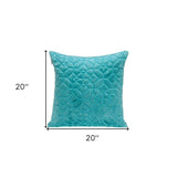 Aqua Quilted Velvet Geo Decorative Throw Pillow - Homeroots - Flyclothing LLC