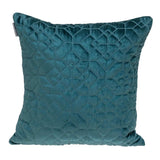 Teal Quilted Velvet Geo Decorative Throw Pillow - Homeroots - Flyclothing LLC