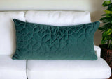 Teal Quilted Velvet Geo Lumbar Decorative Pillow - Homeroots - Flyclothing LLC