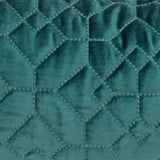 Teal Quilted Velvet Geo Lumbar Decorative Pillow - Homeroots - Flyclothing LLC