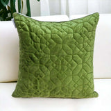 Olive Quilted Velvet Geo Decorative Throw Pillow - Homeroots - Flyclothing LLC