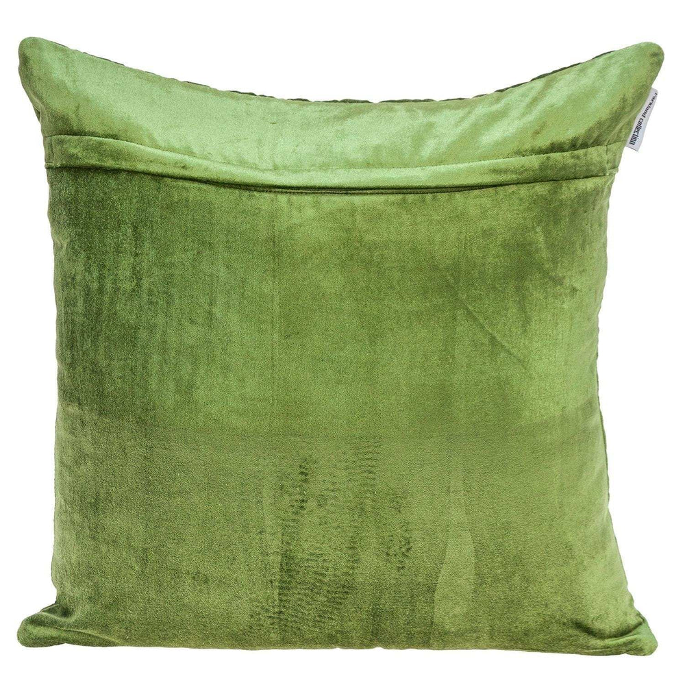 Olive Quilted Velvet Geo Decorative Throw Pillow - Homeroots - Flyclothing LLC