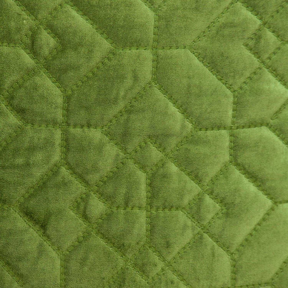 Olive Quilted Velvet Geo Decorative Throw Pillow - Homeroots - Flyclothing LLC
