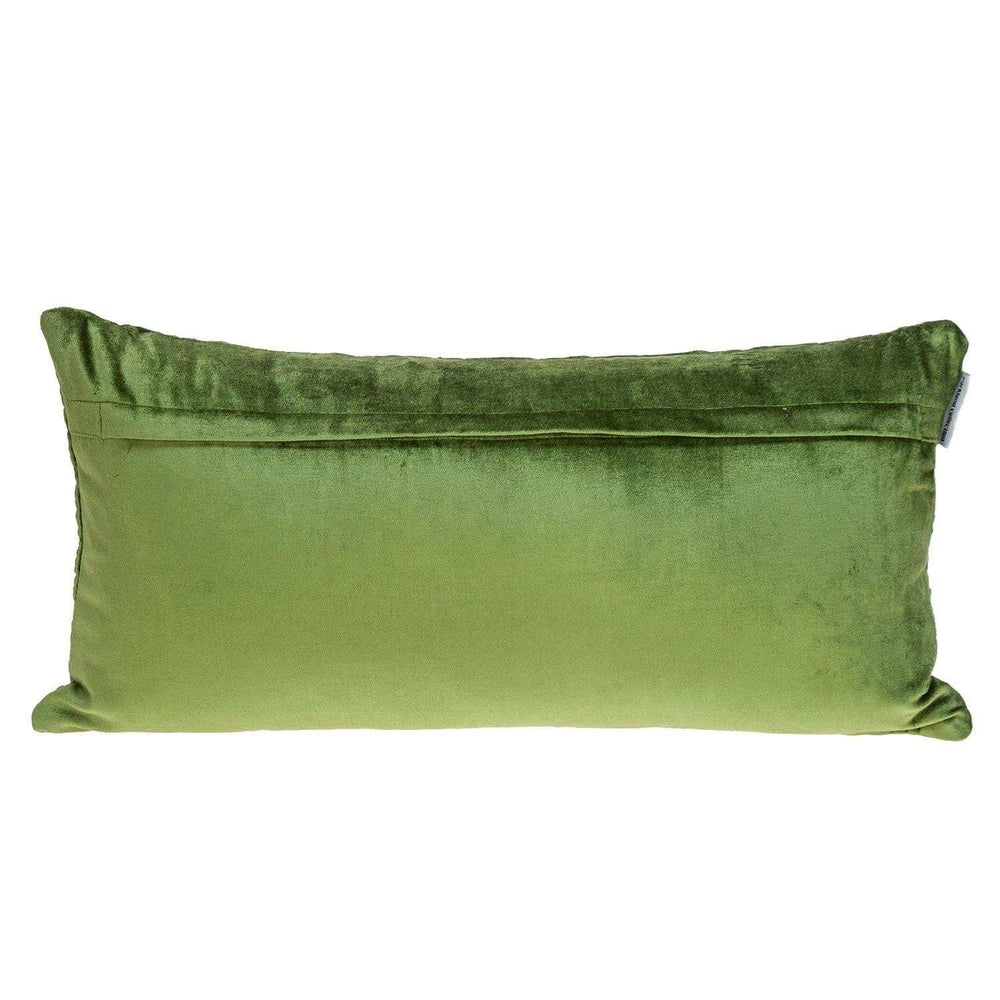 Olive Quilted Velvet Geo Lumbar Decorative Pillow - Homeroots - Flyclothing LLC