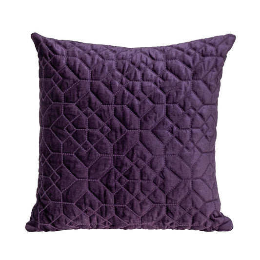 Purple Quilted Velvet Geo Decorative Throw Pillow - Homeroots - Flyclothing LLC