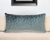 Charcoal Quilted Velvet Geo Lumbar Decorative Pillow - Homeroots - Flyclothing LLC