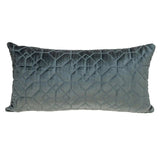 Charcoal Quilted Velvet Geo Lumbar Decorative Pillow - Homeroots - Flyclothing LLC