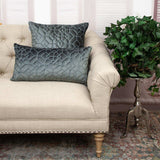 Charcoal Quilted Velvet Geo Lumbar Decorative Pillow - Homeroots - Flyclothing LLC