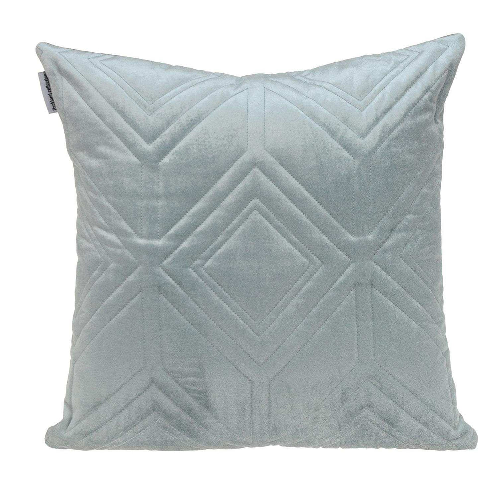 Gray Quilted Diamonds Velvet Solid Color Throw Pillow - Homeroots - Flyclothing LLC