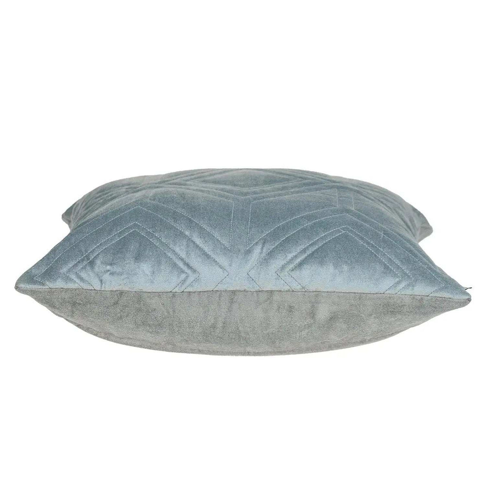 Gray Quilted Diamonds Velvet Solid Color Throw Pillow - Homeroots - Flyclothing LLC