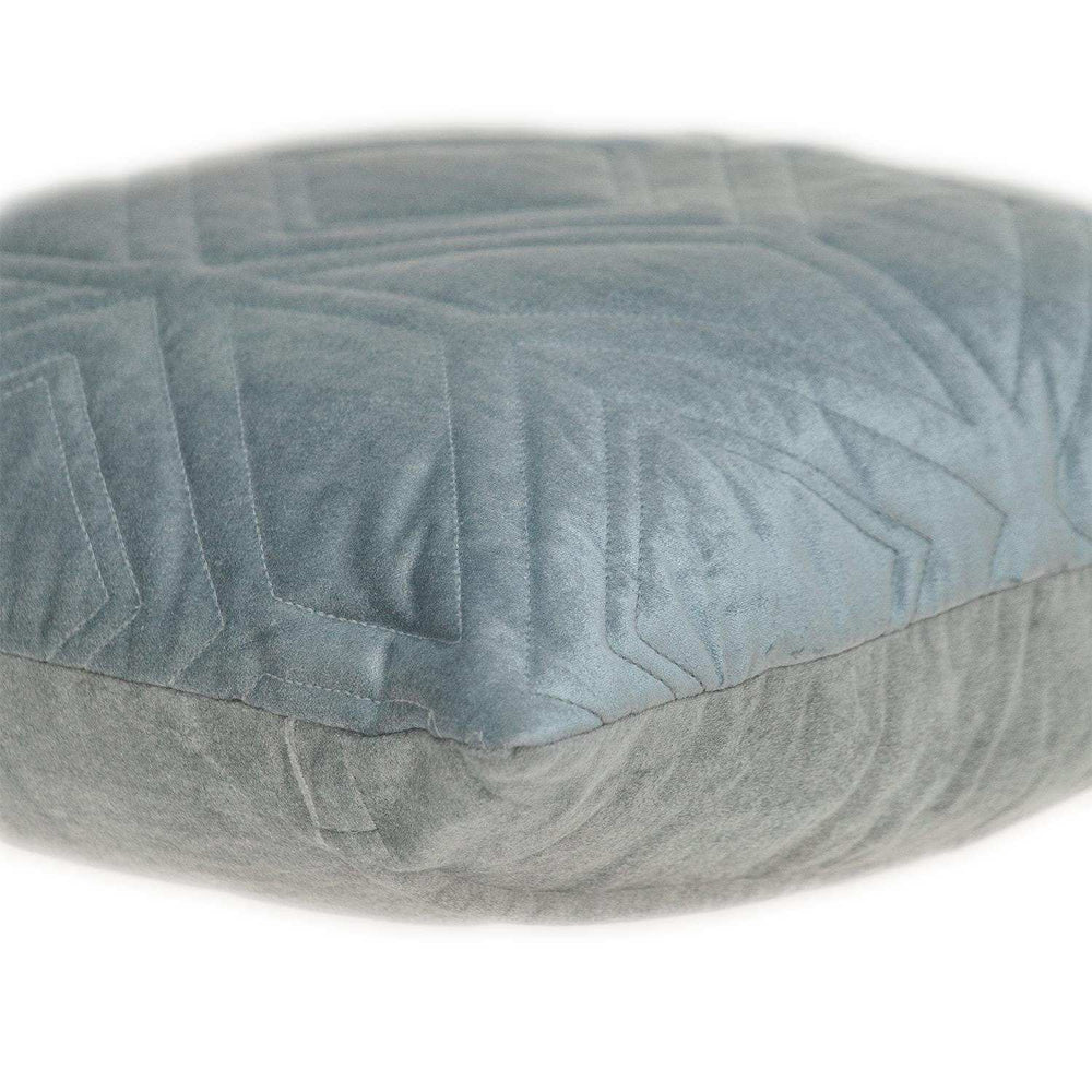 Gray Quilted Diamonds Velvet Solid Color Throw Pillow - Homeroots - Flyclothing LLC