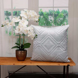 Gray Quilted Diamonds Velvet Solid Color Throw Pillow - Homeroots - Flyclothing LLC