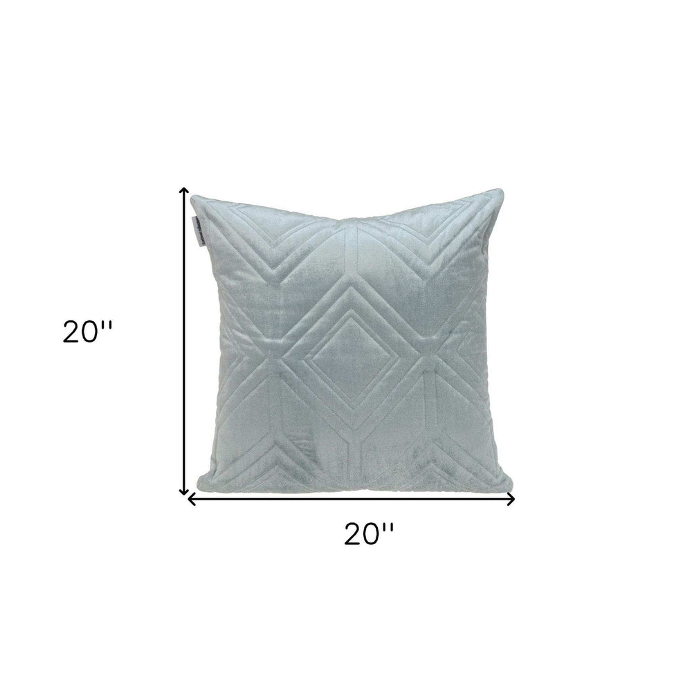 Gray Quilted Diamonds Velvet Solid Color Throw Pillow - Homeroots - Flyclothing LLC