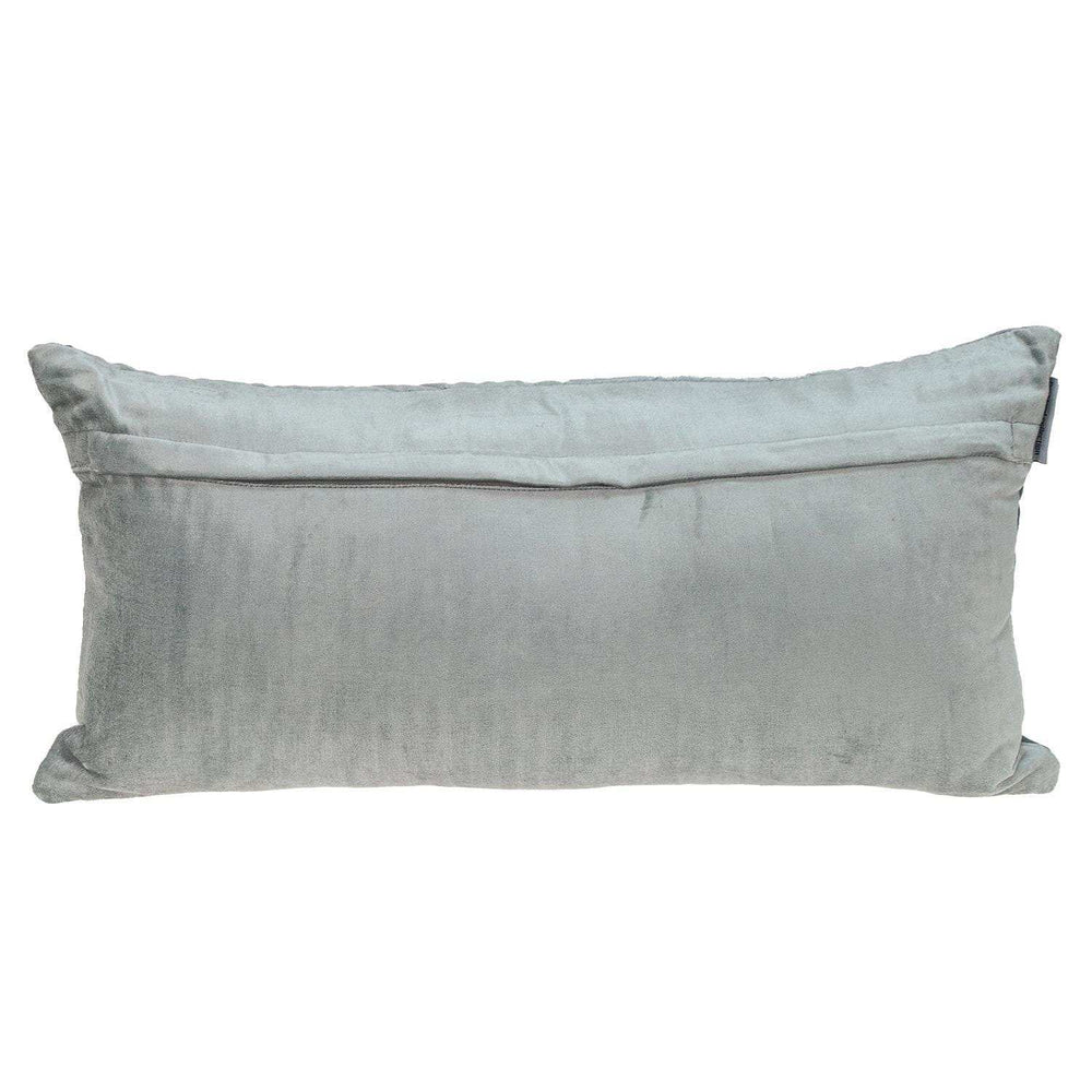 Gray Quilted Diamonds Velvet Solid Color Lumbar Pillow - Homeroots - Flyclothing LLC