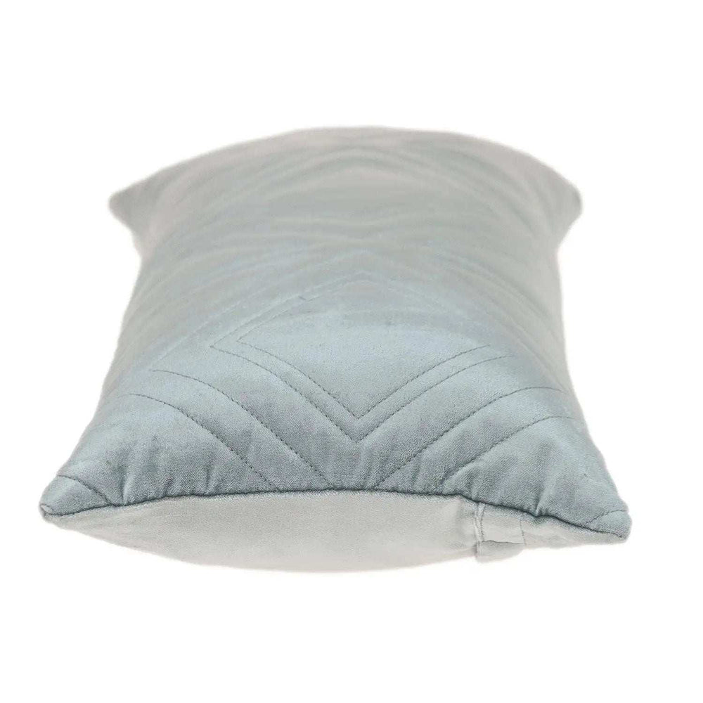 Gray Quilted Diamonds Velvet Solid Color Lumbar Pillow - Homeroots - Flyclothing LLC