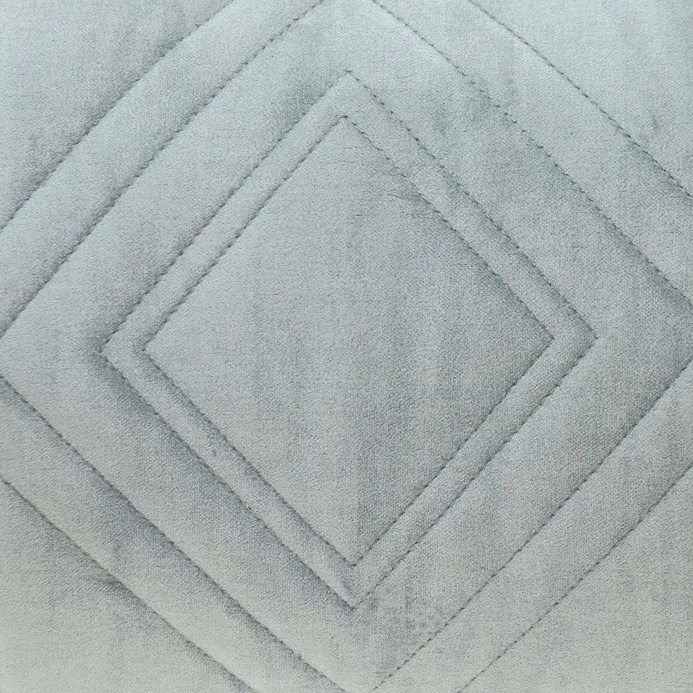 Gray Quilted Diamonds Velvet Solid Color Lumbar Pillow - Homeroots - Flyclothing LLC