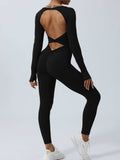 Twisted Backless Long Sleeve Jumpsuit - Trendsi - Flyclothing LLC