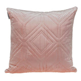 Pink Quilted Diamonds Velvet Solid Color Throw Pillow - Homeroots - Flyclothing LLC