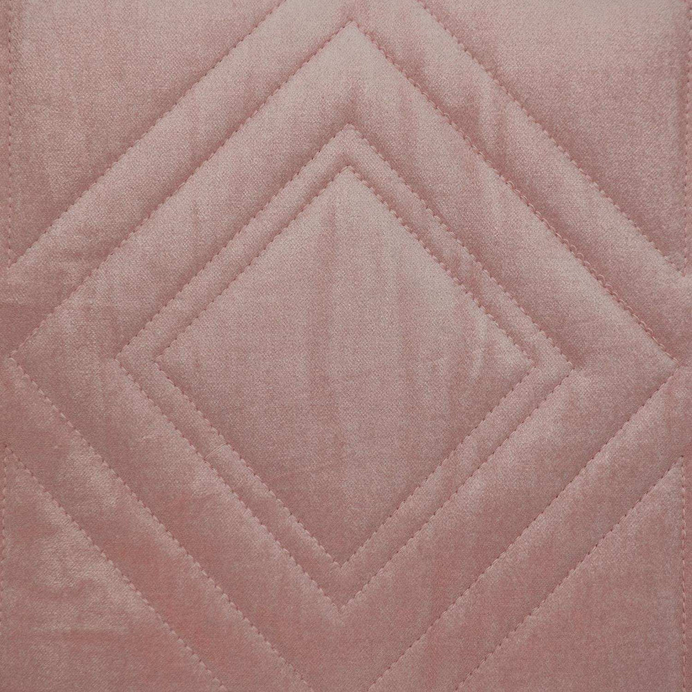 Pink Quilted Diamonds Velvet Solid Color Throw Pillow - Homeroots - Flyclothing LLC