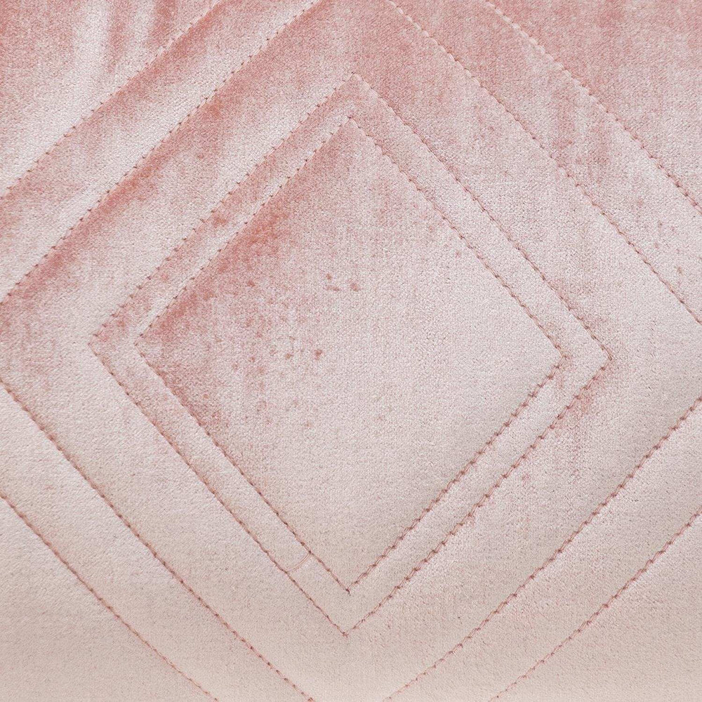 Pink Quilted Diamonds Velvet Solid Color Lumbar Pillow - Homeroots - Flyclothing LLC