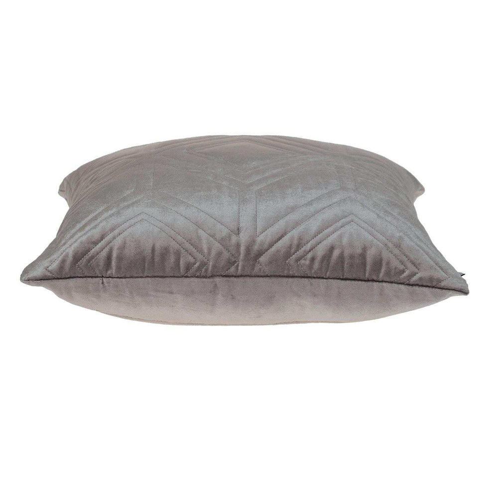 Taupe Quilted Diamonds Velvet Solid Color Throw Pillow - Homeroots - Flyclothing LLC