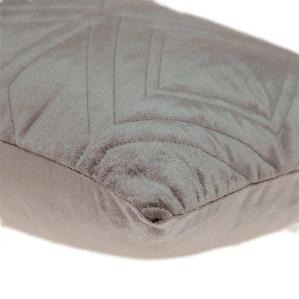 Taupe Quilted Diamonds Velvet Solid Color Lumbar Pillow - Homeroots - Flyclothing LLC