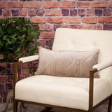 Taupe Quilted Diamonds Velvet Solid Color Lumbar Pillow - Homeroots - Flyclothing LLC