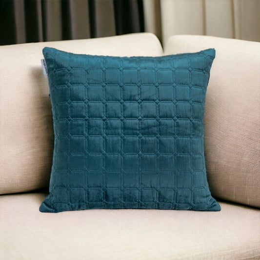 20" Teal Cotton Blend Throw Pillow - Homeroots