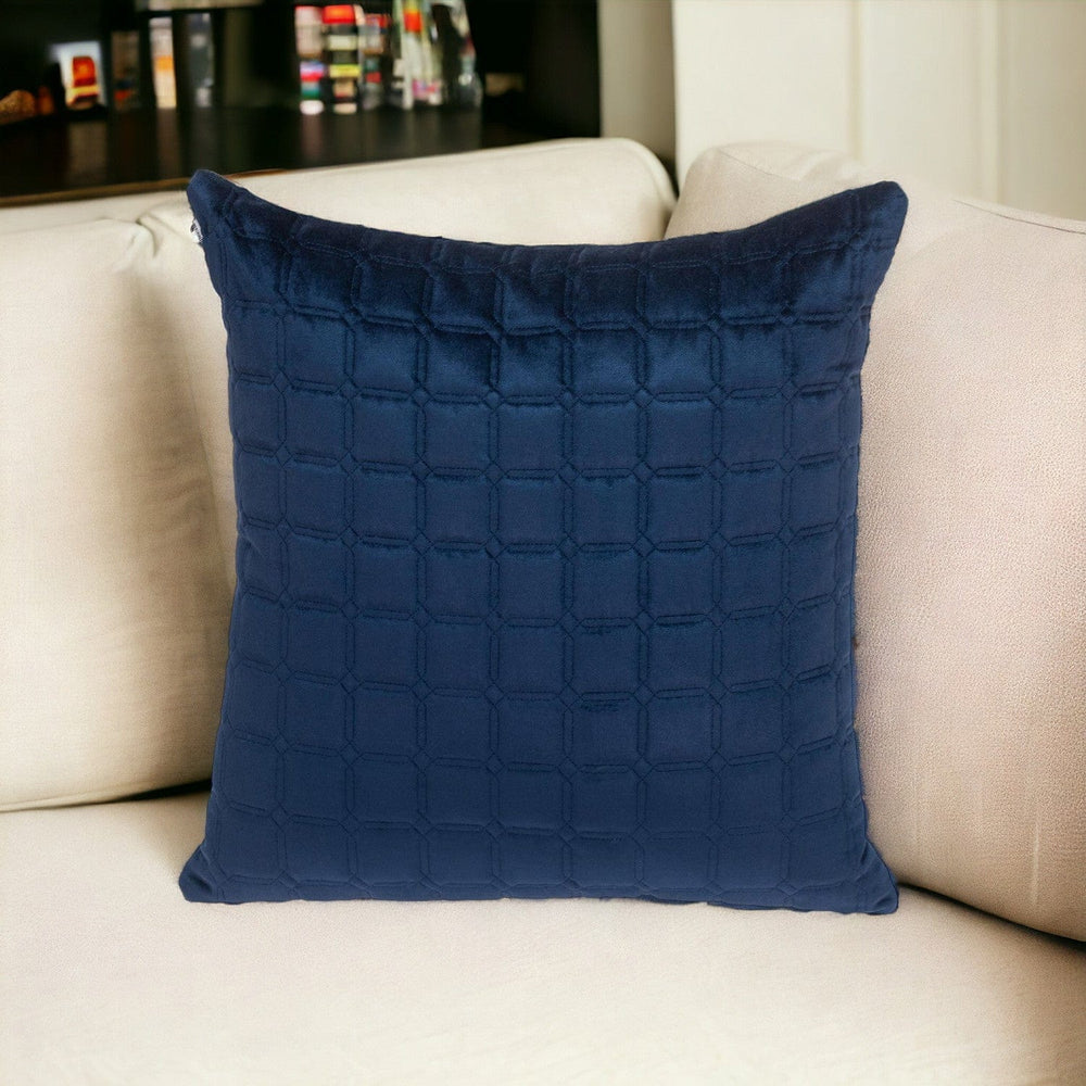 20" Navy Blue Cotton Blend Throw Pillow - Homeroots - Flyclothing LLC