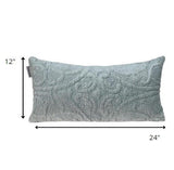 12" X 24" Gray Cotton Blend Throw Pillow - Homeroots - Flyclothing LLC
