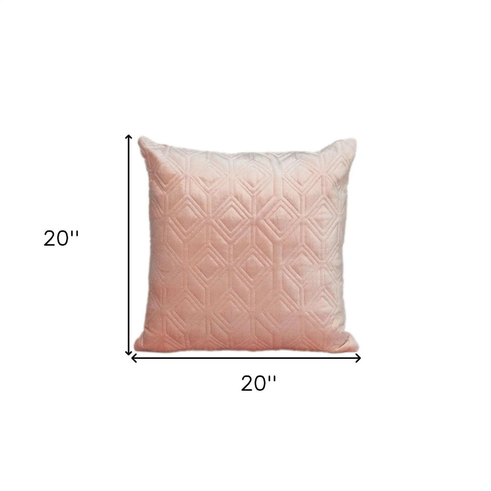 Tufted Diamonds Rose Gold Velvet Accent Pillow - Homeroots - Flyclothing LLC