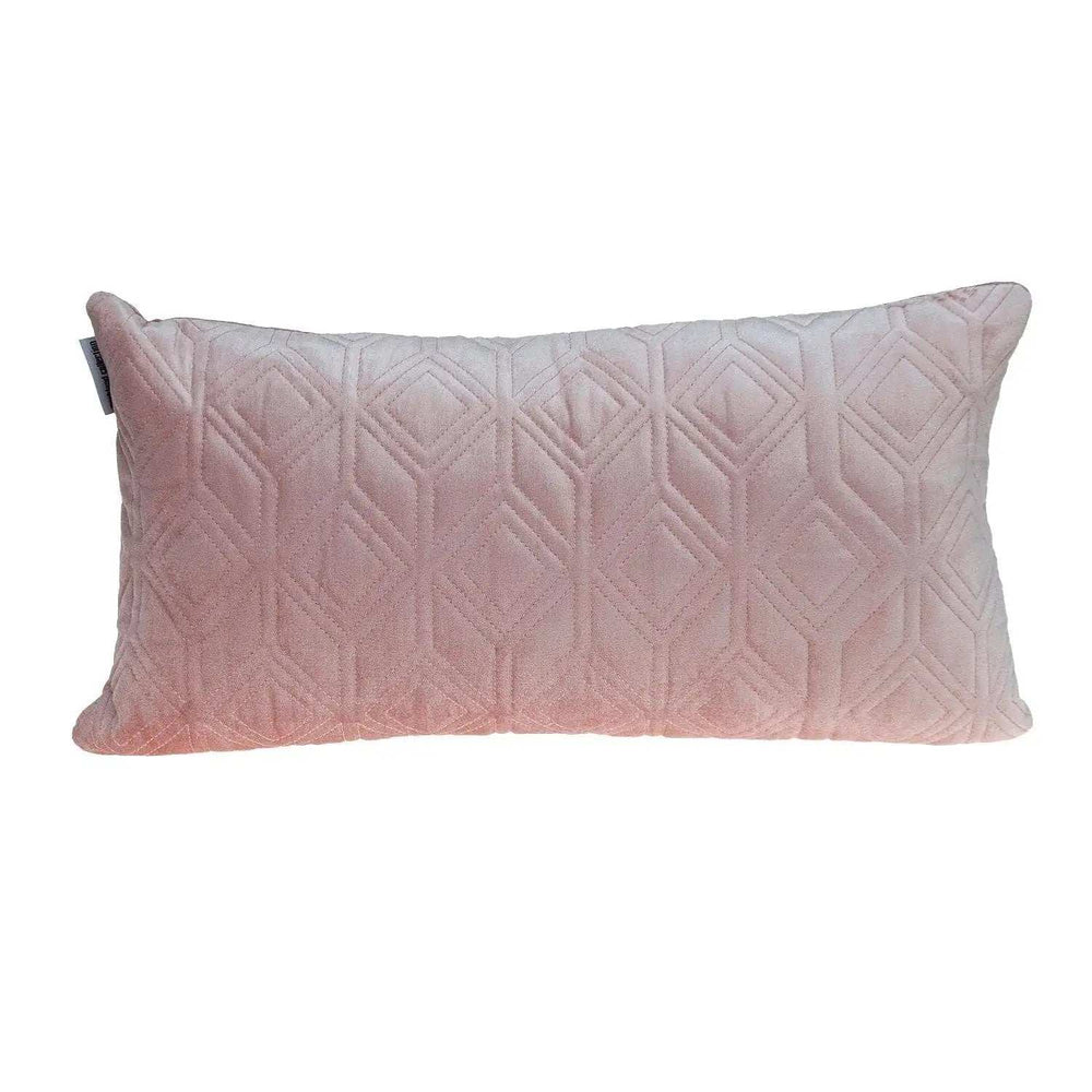 Tufted Diamonds Rose Gold Velvet Lumbar Accent Pillow - Homeroots - Flyclothing LLC