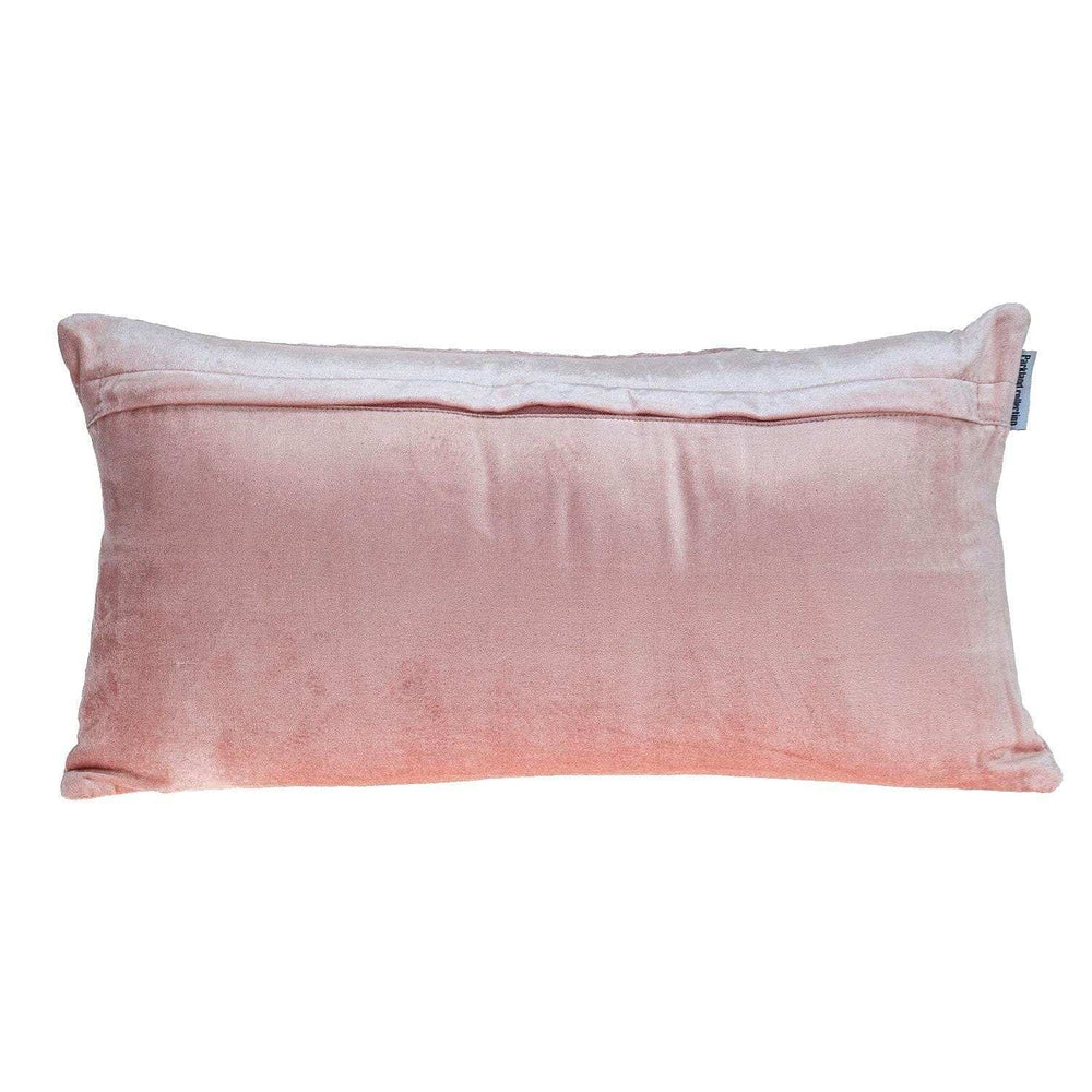 Tufted Diamonds Rose Gold Velvet Lumbar Accent Pillow - Homeroots - Flyclothing LLC