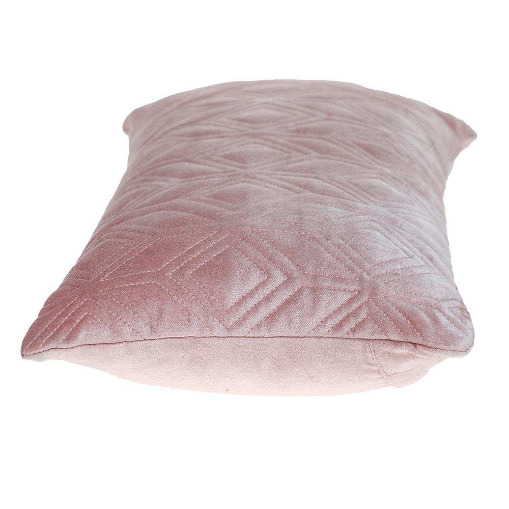 Tufted Diamonds Rose Gold Velvet Lumbar Accent Pillow - Homeroots - Flyclothing LLC