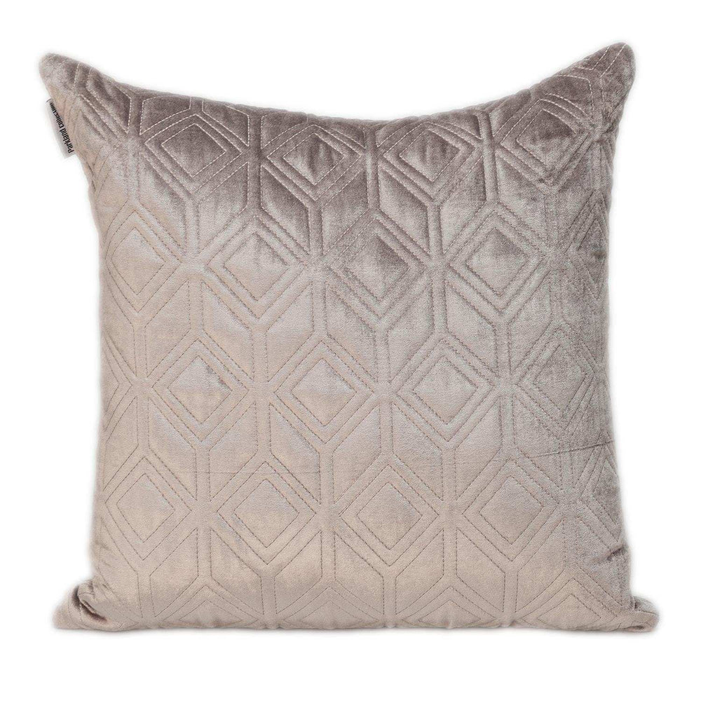 Tufted Diamonds Taupe Velvet Accent Pillow - Homeroots - Flyclothing LLC