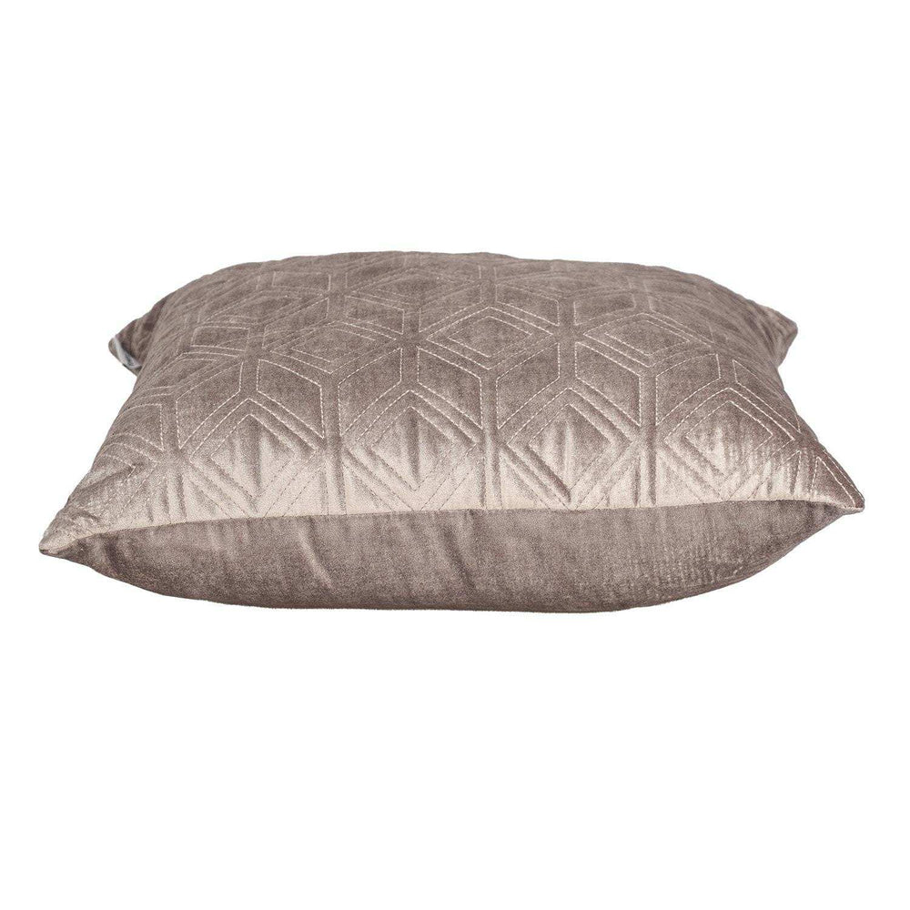 Tufted Diamonds Taupe Velvet Accent Pillow - Homeroots - Flyclothing LLC