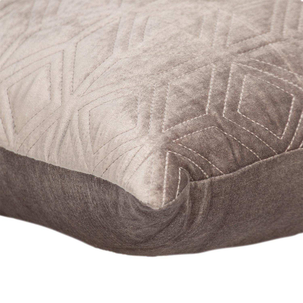 Tufted Diamonds Taupe Velvet Accent Pillow - Homeroots - Flyclothing LLC