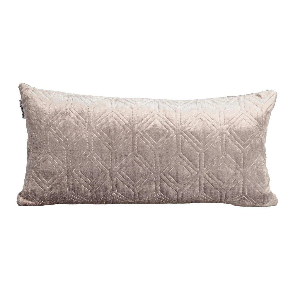 Tufted Diamonds Taupe Velvet Lumbar Accent Pillow - Homeroots - Flyclothing LLC