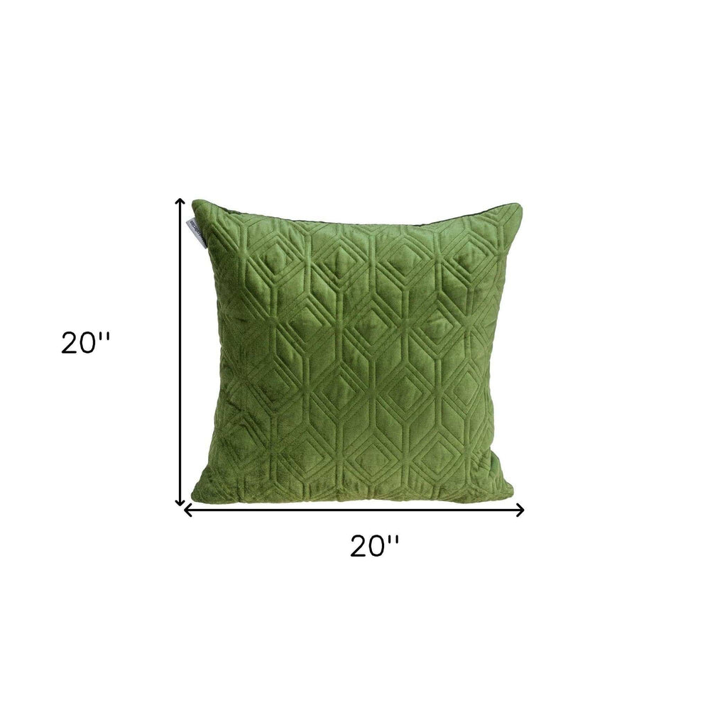 Tufted Diamonds Olive Velvet Accent Pillow - Homeroots - Flyclothing LLC