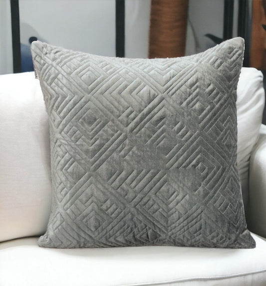 20" Gray Cotton Blend Throw Pillow - Homeroots