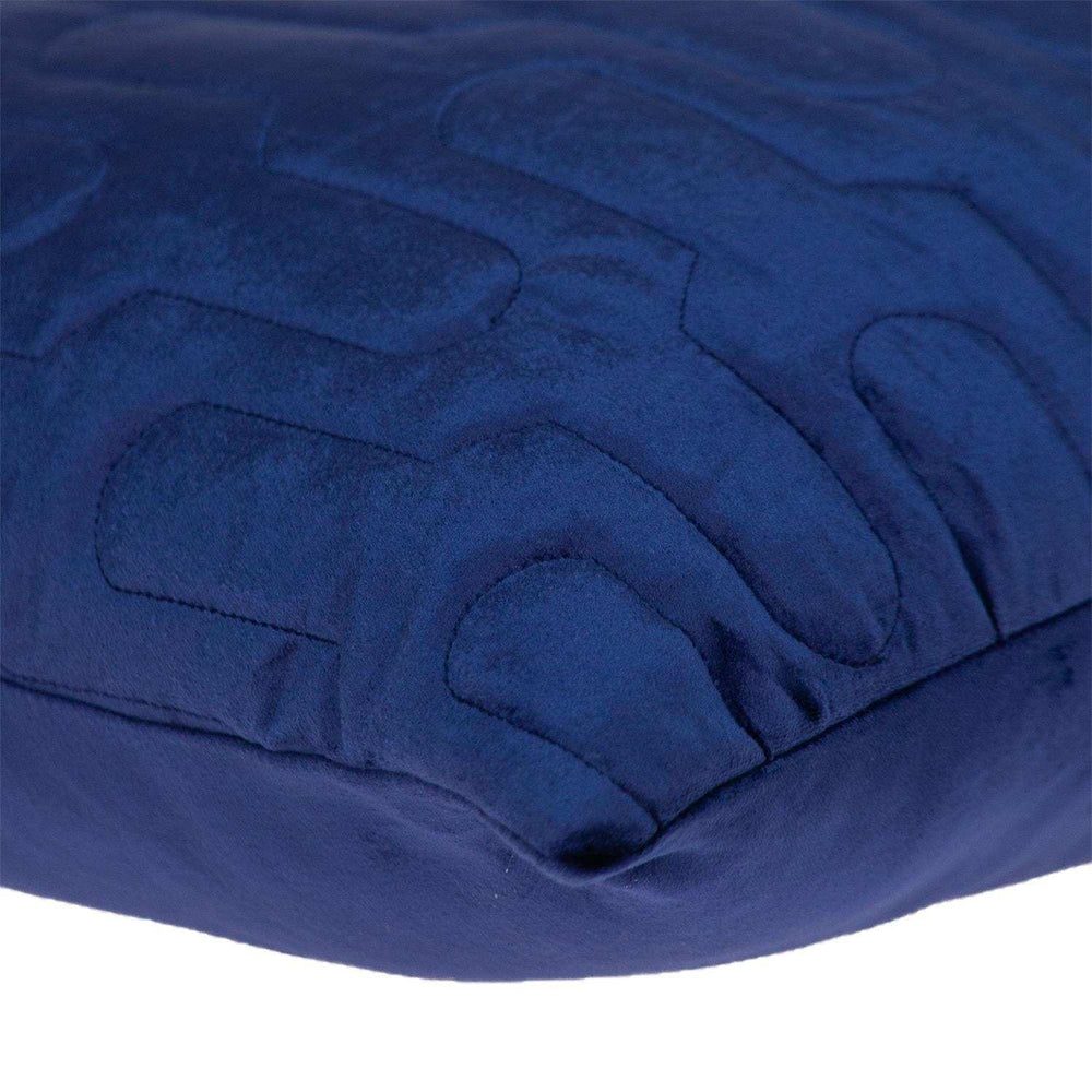 Geometric Lush Quilted Blue Throw Pillow - Homeroots - Flyclothing LLC