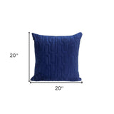 Geometric Lush Quilted Blue Throw Pillow - Homeroots - Flyclothing LLC