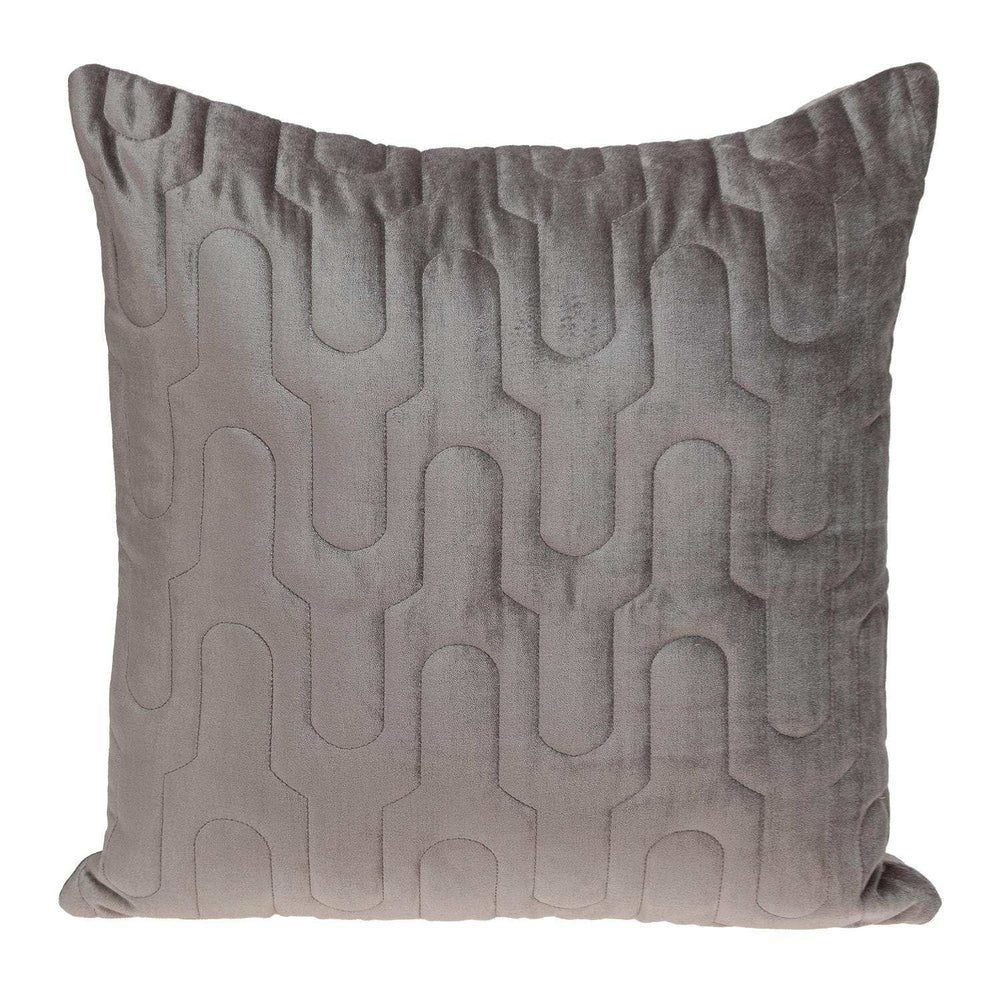 Geometric Lush Quilted Taupe Throw Pillow - Homeroots - Flyclothing LLC