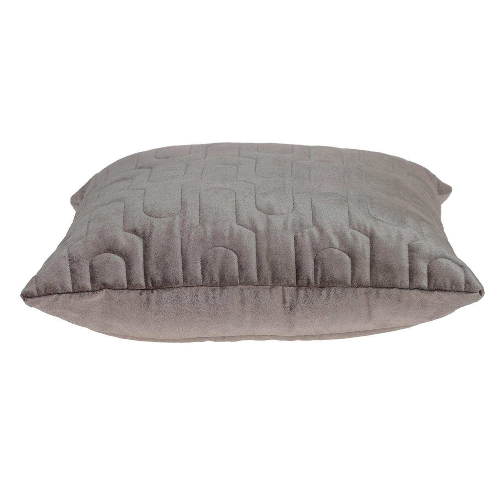 Geometric Lush Quilted Taupe Throw Pillow - Homeroots - Flyclothing LLC